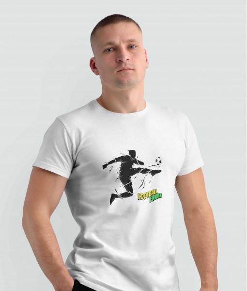 Мъжка тениска с щампа Спортни Илюстрации Football flame